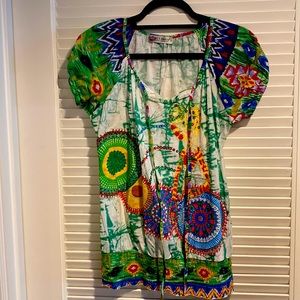 Flora Paris hand beaded darling and flattering top with beautiful design!